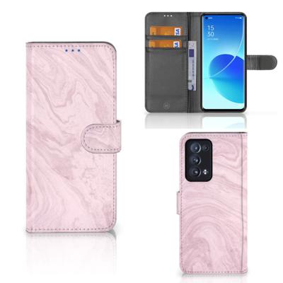 OPPO Reno 6 Pro Plus 5G | Bookcase | Marble Pink - Origineel Cadeau Vriendin