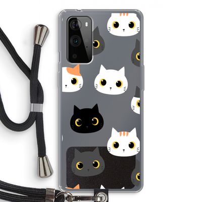 Katten: OnePlus 9 Pro Transparant Hoesje met koord
