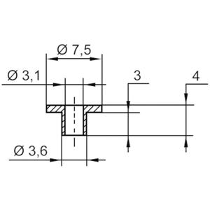TRU COMPONENTS TC-V5816-203 Isolatieschijf 1 stuk(s) Buitendiameter: 7.5 mm, 3.6 mm Binnendiameter: 3.1 mm