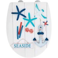 Wenko Wc-bril Seaside 36,5 X 45 Cm Acryl Wit/blauw/rood - thumbnail