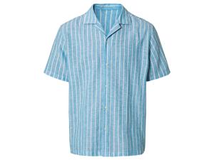 LIVERGY Heren overhemd (S (37/38), Gestreept/blauw/wit)