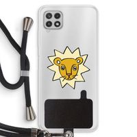 Kleine leeuw: Samsung Galaxy A22 4G Transparant Hoesje met koord