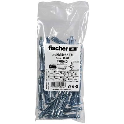 Fischer 48042 5x52 S B Hollewandplug 60 mm 20 stuk(s)