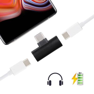Type-C naar Type-Cx2 opladen & luisteren Converter voor Galaxy HTC Google LG Sony Huawei Xiaomi Lenovo en andere Androïde Phone(Black)