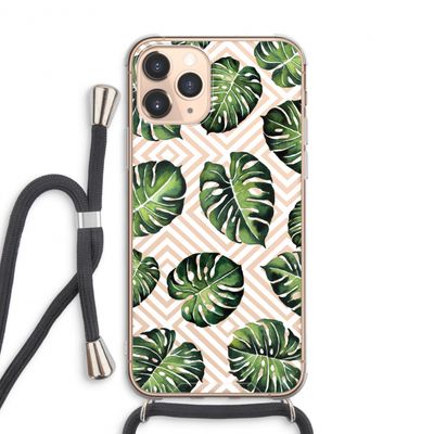 Geometrische jungle: iPhone 11 Pro Max Transparant Hoesje met koord