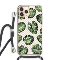 Geometrische jungle: iPhone 11 Pro Max Transparant Hoesje met koord