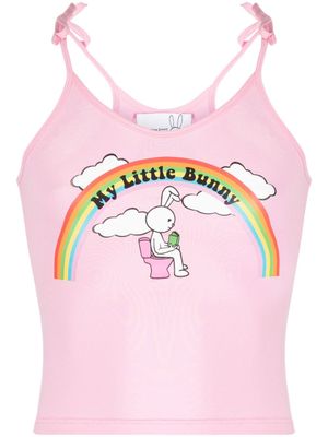 Natasha Zinko débardeur My Little Bunny en coton - Rose