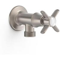 Tres Clasic design hoekstopkraan 1/2" bu x 3/4" bu rvs look