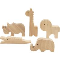 Creativ Company Houten dieren, safari , h: 3-14,5 cm, dikte 2 cm, 10 stuk/ 1 doos