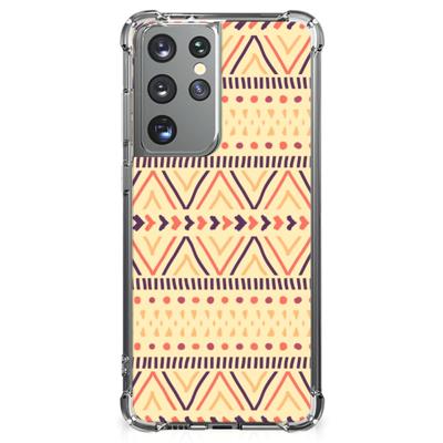 Samsung Galaxy S21 Ultra Doorzichtige Silicone Hoesje Aztec Yellow Samsung Galaxy S21 Ultra Doorzichtige Silicone Hoesje Aztec Yellow