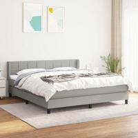 Boxspring met matras stof lichtgrijs 180x200 cm
