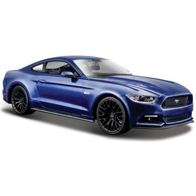 Modelauto - Ford Mustang 2015 - blauw - 18 cm - schaal 1:24 - speelgoedauto