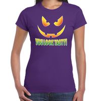 Halloween You look tasty verkleed t-shirt paars voor dames - thumbnail
