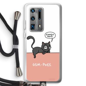 GSM poes: Huawei P40 Pro Plus Transparant Hoesje met koord
