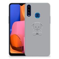 Samsung Galaxy A20s Telefoonhoesje met Naam Grijs Baby Olifant - thumbnail