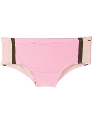 Amir Slama slip de bain à rayures latérales - Rose