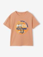 Jongensshirt met korte mouwen en grafisch ontwerp sinaasappel