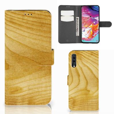 Samsung Galaxy A70 | Book Style Case | Licht Hout