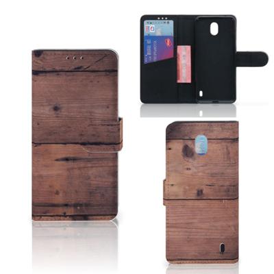 Nokia 1 Plus | Book Style Case | Old Wood