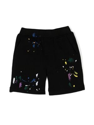 Mostly Heard Rarely Seen 8-Bit short en coton à effet taches de peinture - Noir