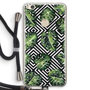 Geometrische jungle: Huawei Ascend P8 Lite (2017) Transparant Hoesje met koord
