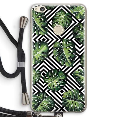 Geometrische jungle: Huawei Ascend P8 Lite (2017) Transparant Hoesje met koord