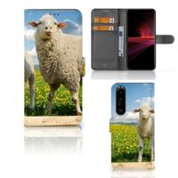 Sony Xperia 1 III | Telefoonhoesje | Met pasjeshouder | Schaap en Lammetje