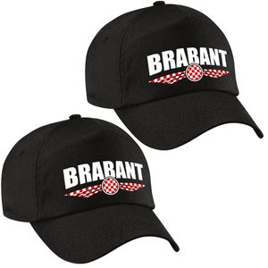 2x stuks Brabant pet/cap zwart volwassenen