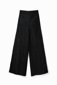 Kanten broek met doorzichtige stukken - BLACK - L