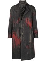 Yohji Yamamoto manteau asymétrique à motif abstrait - Gris - thumbnail