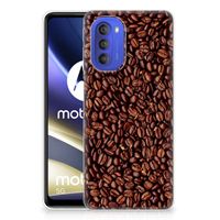 Motorola Moto G51 5G Siliconen Case Koffiebonen - thumbnail