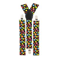 Carnaval verkleed bretels met gekleurde stippen - thumbnail
