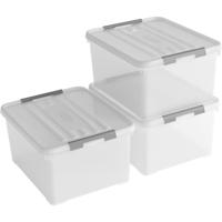 Curver Handy+ Opbergboxen 3x35L Transparant/Grijs - thumbnail