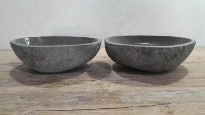 Wastafels riviersteen set RM250339AB, 46x37x15 cm