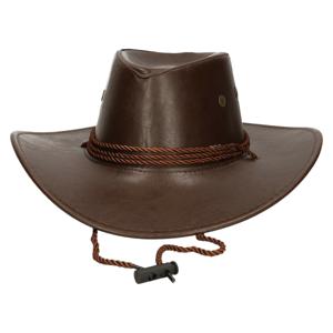 Carnaval verkleed Cowboy hoed Nevada - bruin lederlook - voor volwassenen - Western thema