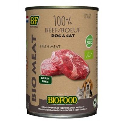 BF Petfood Biofood Organic 100% rundvlees natvoer hond & kat (400 g) 12 x 400 g