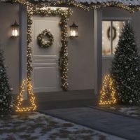 Kerstverlichting kerstboom met grondpinnen 80 LED's 60 cm