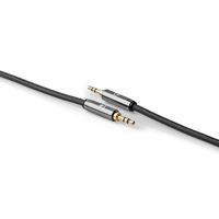 Stereo-Audiokabel | 3,5 mm Male - 3,5 mm Female | Gun Metal Grey | Gevlochten kabel - thumbnail