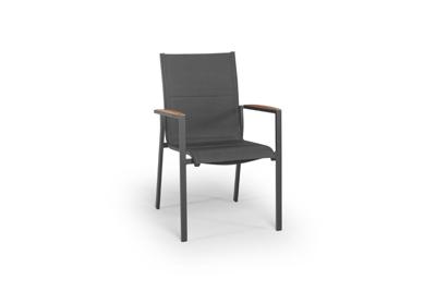 Foxx Stockable Chair Antraciet / Teak - Tierra outdoor