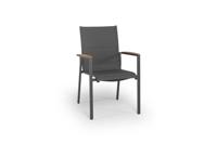 Foxx Stockable Chair Antraciet / Teak - Tierra outdoor