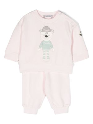 Moncler Enfant survêtement à imprimé graphique - Rose