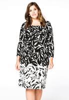 Yoek Jurk YinYang flower | Zwart | Maat 54/56