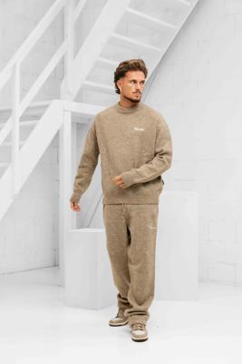 Equalité Fluffy Knit Trainingspak Heren Beige - Maat S - Kleur: BeigeWit | Soccerfanshop