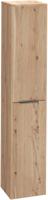 Saqu Lima hoge kast met chromen greep 35x32x180cm naturel eiken
