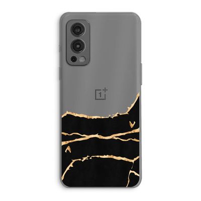 Gouden marmer: OnePlus Nord 2 5G Transparant Hoesje