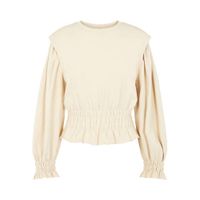 OBJECT sweater OBJBELLIS met ruches beige - thumbnail