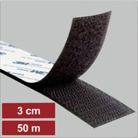 Electronic Garage EG25CA135 Klittenband Om vast te plakken Haak- en lusdeel (l x b) 50 m x 3 cm Zwart 50 m