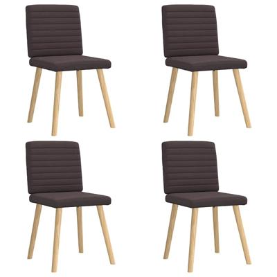 Eetkamerstoelen 4 st stof donkerbruin