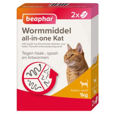 Beaphar Wormmiddel all-in-one kat 2 tabletten