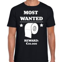 Most wanted toiletpaper t-shirt zwart voor heren - thumbnail